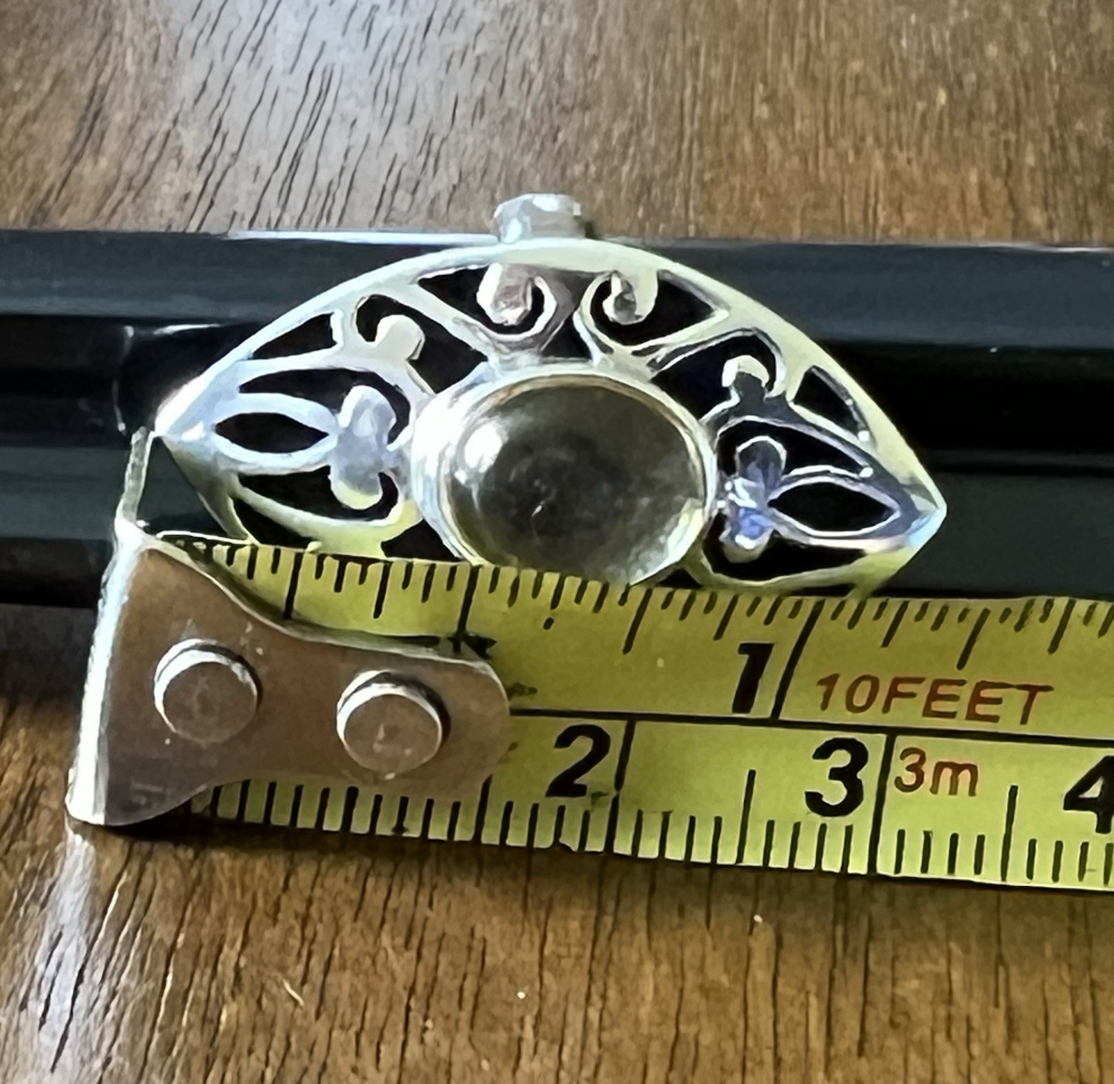 Artisan Crafted Sterling Silver Scroll Citrine Ri… - image 7