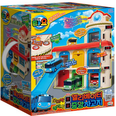 Tayo Little Bus Up & Down Elevator Main Garage Play Set (Not Included Mini Car)