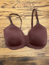 Simple Wishes Brown SuperMom Fixed Padding Nursing Pumping T-Shirt Bra Size 32F