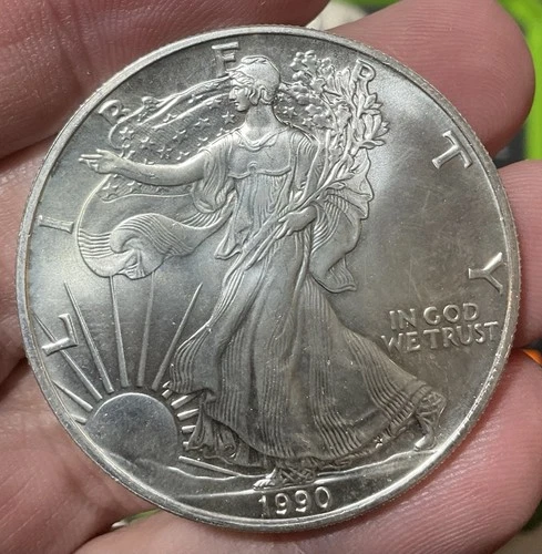 1990 American Silver Eagle 1 oz .999 Fine Silver Coin U.S. Mint Business Strike