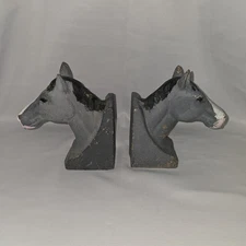 Whimsy Horsehead Bookends Cast Iron Kids Nursery Room Shelf Decor Made In India