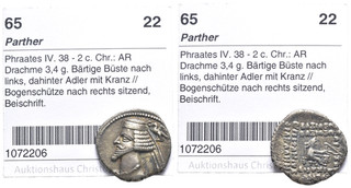 FITZ Kings of Parthia Phraates IV Drachm Archer Silver Coin ØIVO78