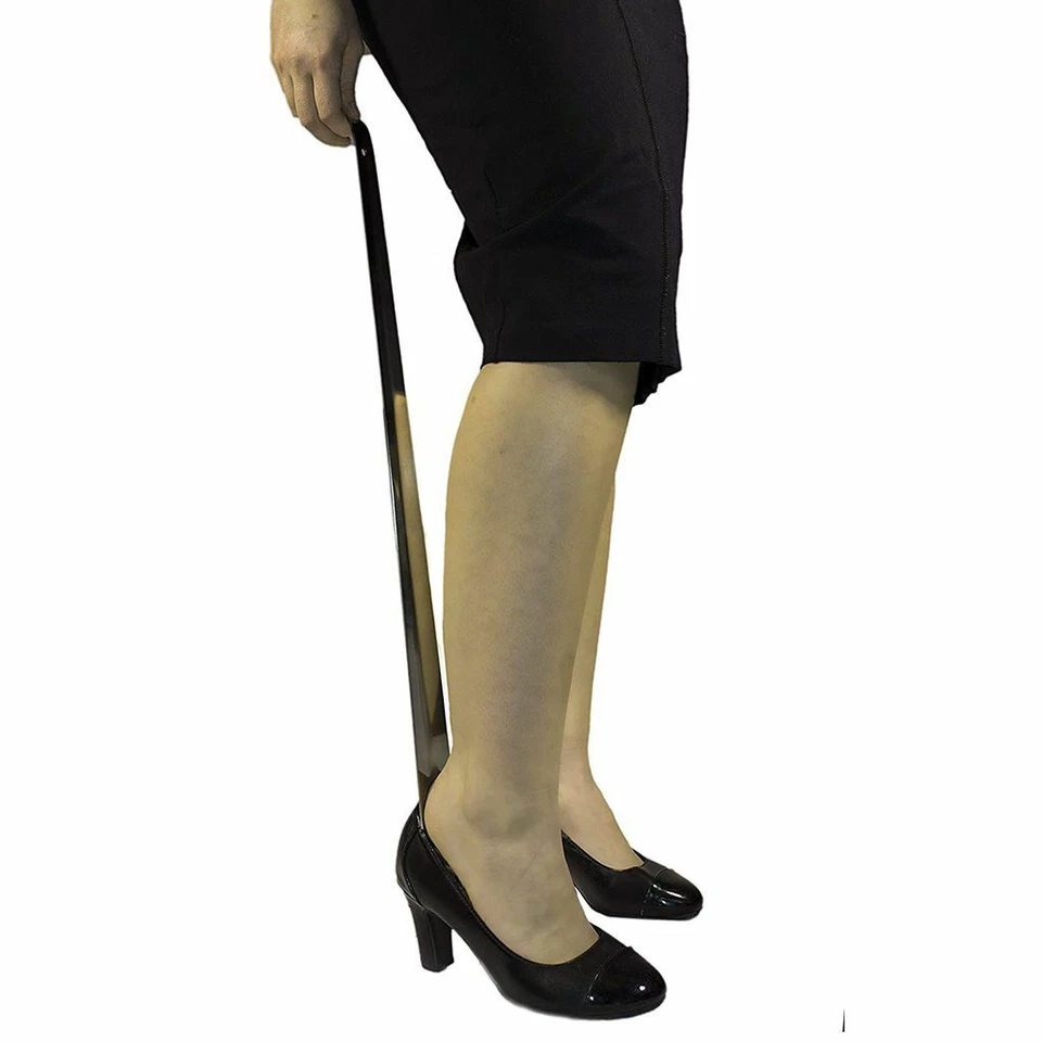 2X chifres de sapato de cabo extra longo aço inoxidável 22" chifres de metal com cabo - Imagem 4 de 4