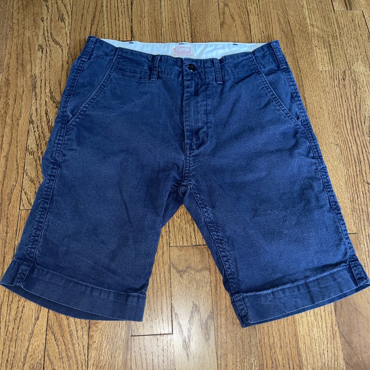 Levis Mens 502 Chino Nightwatch Blue Cotton Shorts Size 28 eBay