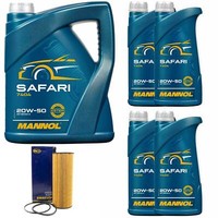 MotoröL Set Mannol 20W-50 API SN/CH-4 9 Liter + ÖLfilter FüR Audi A6 A8 2.7 3.0