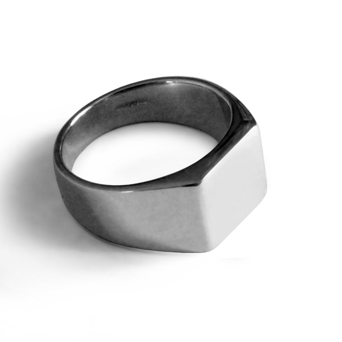 NEW Initial Square Men's Signet Rings Solid 925 Silver U.K Hallmarked & Gift Box NEW Initial Square Men's Signet Rings Solid 925 Silver U.K Hallmarked & Gift Box
