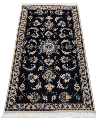Nain Handgeknüpfter Perserteppich 144x68 cm-Fine,Orient,Carpet,Läufer,NachtBlau - Picture 3 of 6