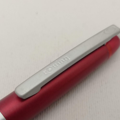 ROTRING FREEWAY RED RUBIN METAL PUSH BUTTON MATTE SATIN FINISH VINTAGE - Picture 4 of 7