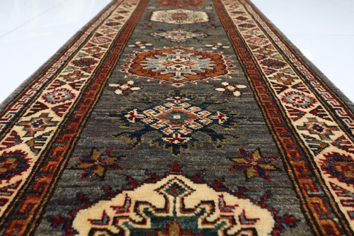 6 ft Hallway Tribal Kazak Runner Rug Afghan Hand Knotted 100% Wool Bedroom Rug - Picture 4 of 10