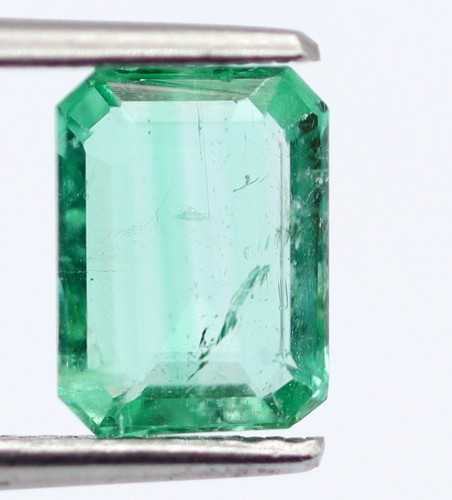 Smeraldo verde naturale trasparente 100% non trattato ottagono sfuso 7x5 mm pietra preziosa - Foto 2 di 11