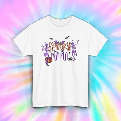 Spooky Mama Shirt | Halloween Skeletons Bat Graphic Tee | Fun Mom Gift S-5XL