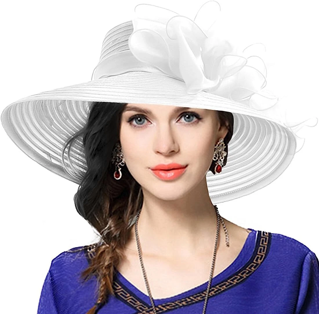 ladies white church hats products for sale | eBay