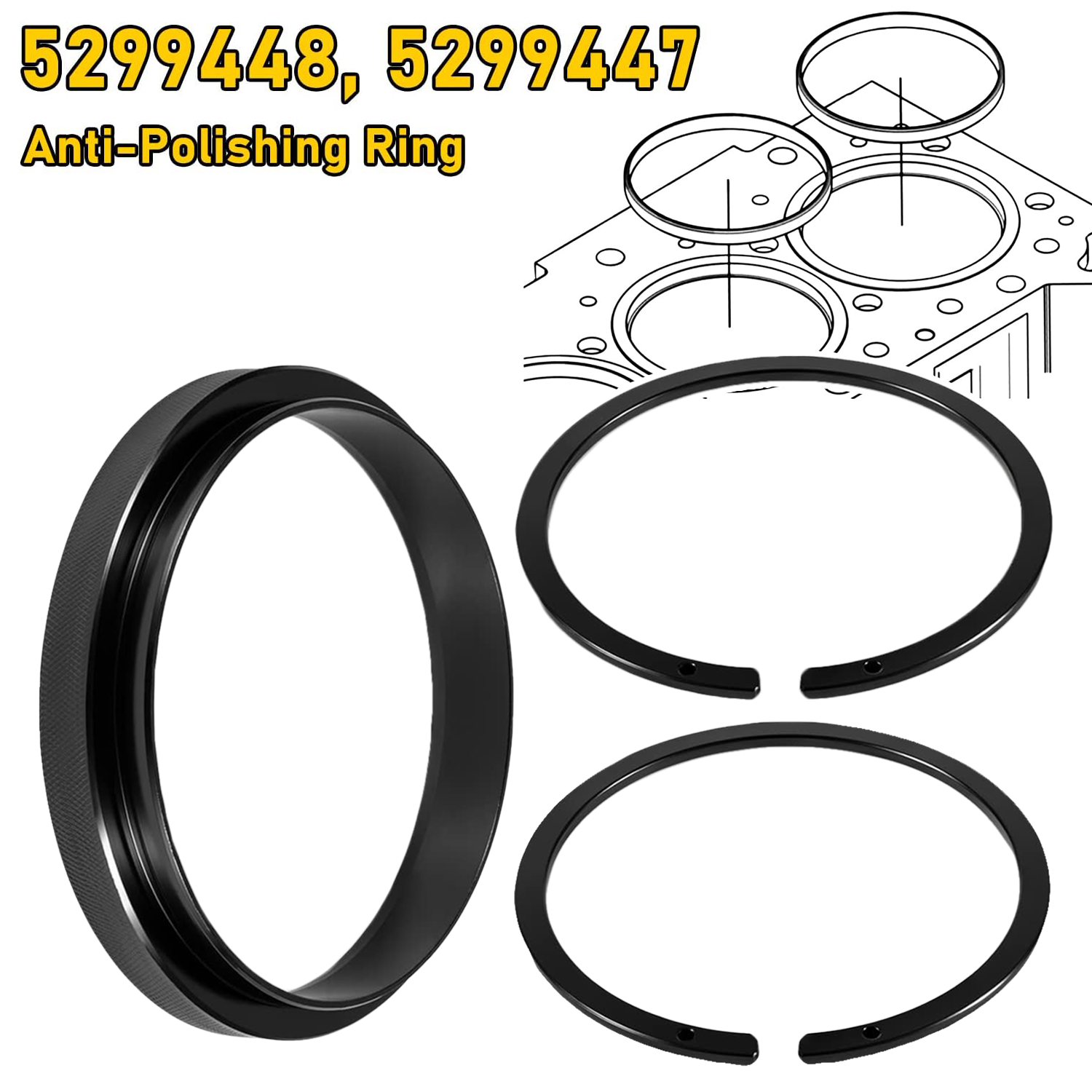 Cummins ISX CAT 3400 C15 Piston Ring Compressor Anti-Polish Adapter