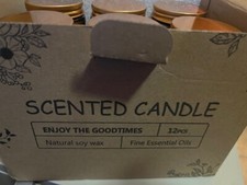 12 Pcs Scented Candles Natural Soy Wax,Essential Oils, 12pack, Brown