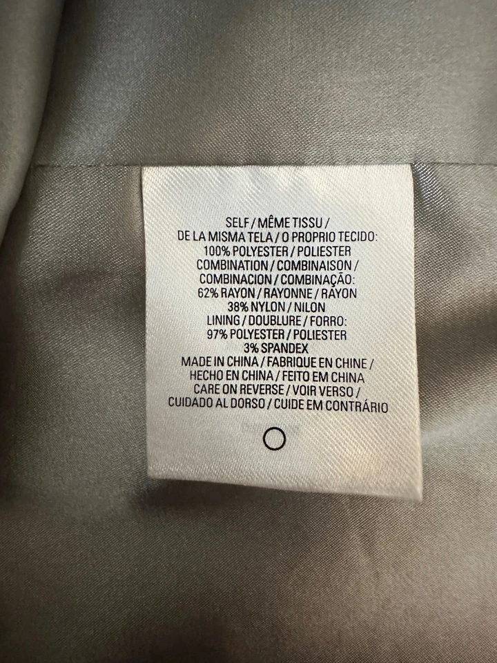 TAHARI silver gray embellished Fatima full zip bomber jacket Women's M - Image 3 of 4