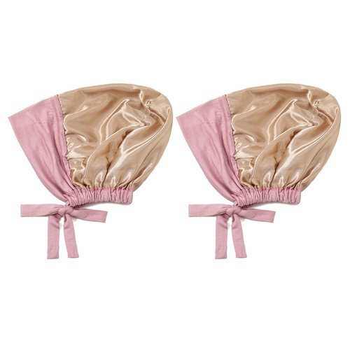1pc / 2pcs Solid Color Double Layer Satin Jersey Hijab Inner Cap Women's Hat Cap - 第 23/38 張圖片