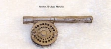 Pewter Fly Reel and Rod Fishing Hat Pin