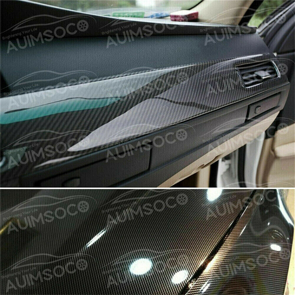 Car Sticker 7D Carbon Fiber Vinyl Foil Film Decal Black Waterproof Auto Parts Lx