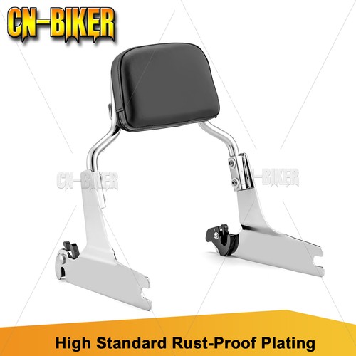 Chrome Passenger Backrest Short Sissy Bar For Harley Softail FXST FXSTC