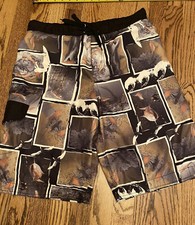 WAVE ZONE Board Shorts Swim Trunks Boy's XL 16-18 / Sharks Shipwrecks Surfing
