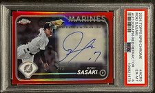 2024 Topps Chrome NPB ROKI SASAKI Red Refractor AUTO #'d 3/5 - Dodgers Rookie