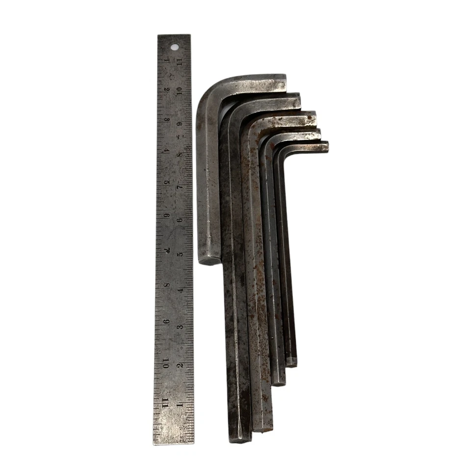 Lot of 5 L-Shape Ball Hex Keys 1/2" 5/8" 9/16" 5/16"Tip Size Made in USA - Image 3 of 4