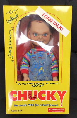 Mezco Chucky Doll Tom Holland Alex Vincent Brad Dourif Autographed