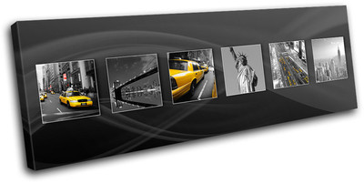 New York Yellow Taxi City CANVAS WALL ART Picture Print VA | eBay