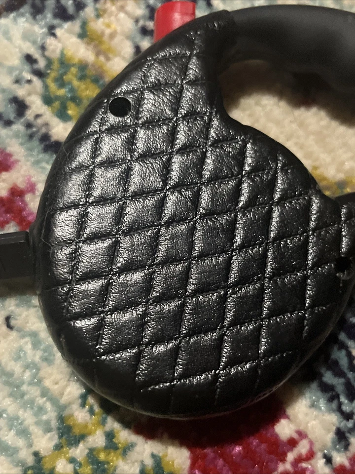 собака выдвижной поводок искусственной кожи выстеганная маленький черный - Изображение 2 из 3