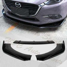 Universal Painted BLK Front Bumper Protector Body Kit Splitter Spoiler Lip 3PCS