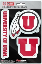 Utah Utes Team ProMark Die-Cut Decal Stickers 3-Decal Sheet