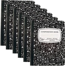 Composition Notebook 6 Pack 9-3/4" x 7-1/2" Wide Ruled 100 Sheet (200 Pages)