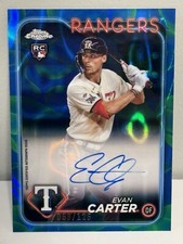 2024 Topps Chrome Update Evan Carter Aqua Lava Lamp Rookie Autograph #/125 