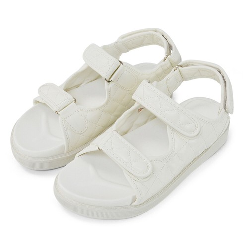 Womens Quilted Double Strap Flat Dad Sandals Ladies Flexible Sole Shoes Size 3-8 - Picture 14 of 41