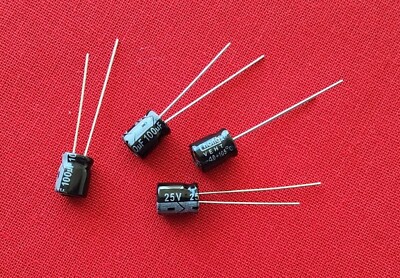 10 Stück 100uF 25V ELKO 105°C ELKO Elektrolytkondensator