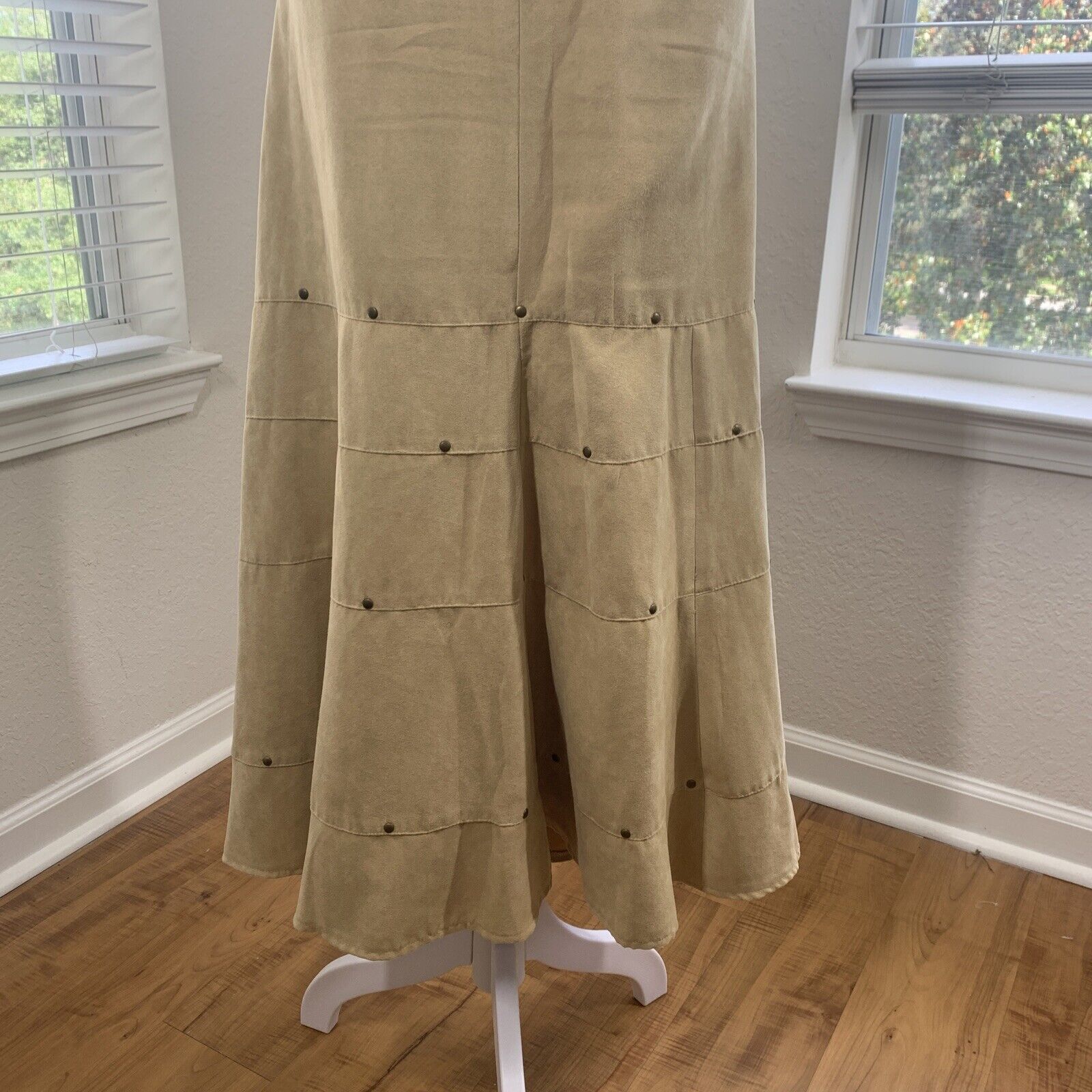 Studio 1940 Faux Suede Maxi Tan Skirt Womens Size… - image 3