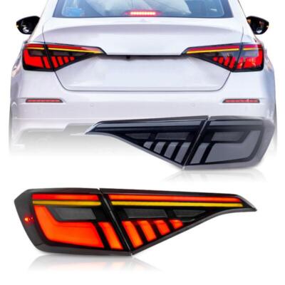 Clear LED Tail Lights For Honda Civic 2021 -2023 11th Sedan Start UP Animation