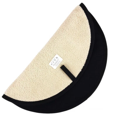 NORFOLK SEWING COMPANY Hob Cover Black Cotton with Cream Towelling 37cm Chefs Pad for use with AGA