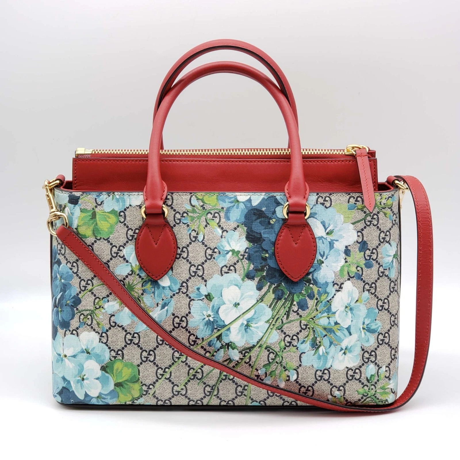 Sac à main et sac à bandoulière 100 % authentique Gucci Supreme Floral Bloom bleu