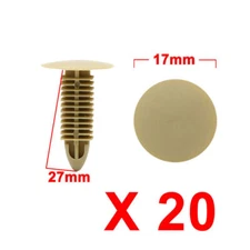 20pcs 8mm x 8mm Hole Car Auto Card Buckle Hole Trim Boot Rivet Push Clip Beige