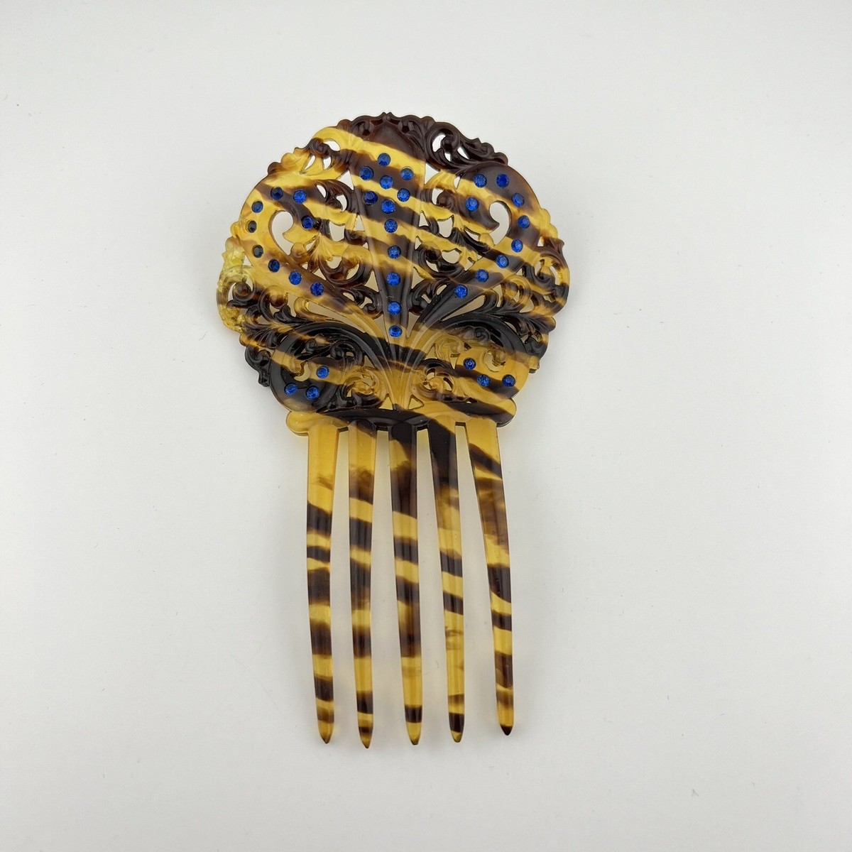 Antique Tortoise Shell Blue Rhinestone Hair Combs Amazon.com : FXmimior Bridal Women Navy Blue Vintage Crystal  main image 3