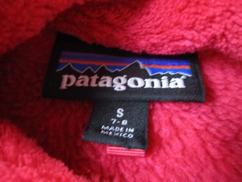 Patagonia Jacket Girls S 7 8 Red Fleece Sweater Snap T Fleece Outdoor Coat Youth - Picture 6 of 10