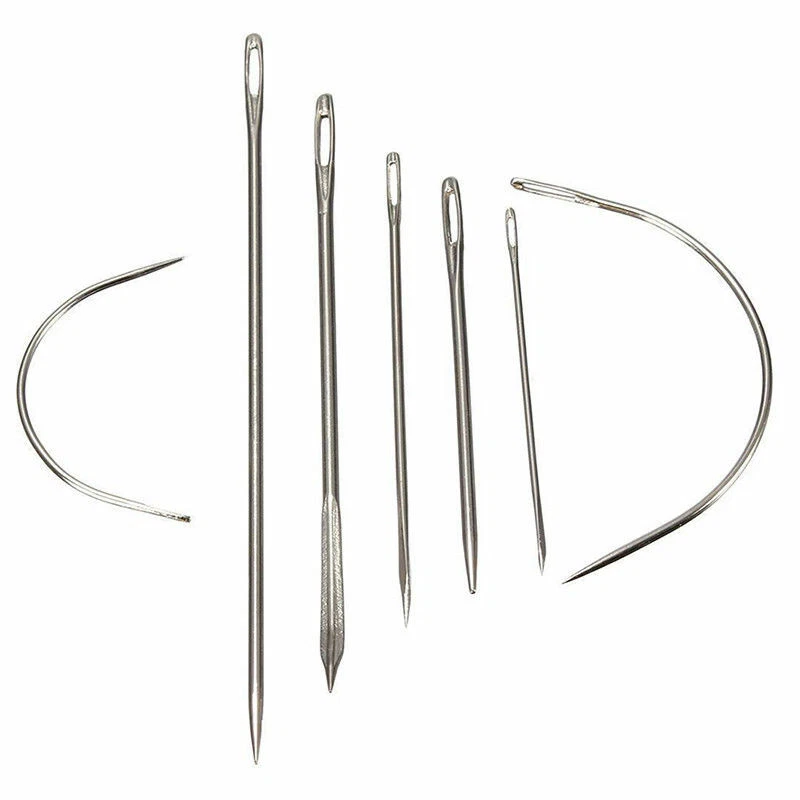 2 gebogene + 5 gerade Nadeln Polsternadel Nähnadel Leder Sattler Segelnadel - Bild 2 von 3