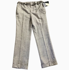 NWT Liz Claiborne Audra Trouser Pants Herringbone Wool Silk Blend Sz 12 45M