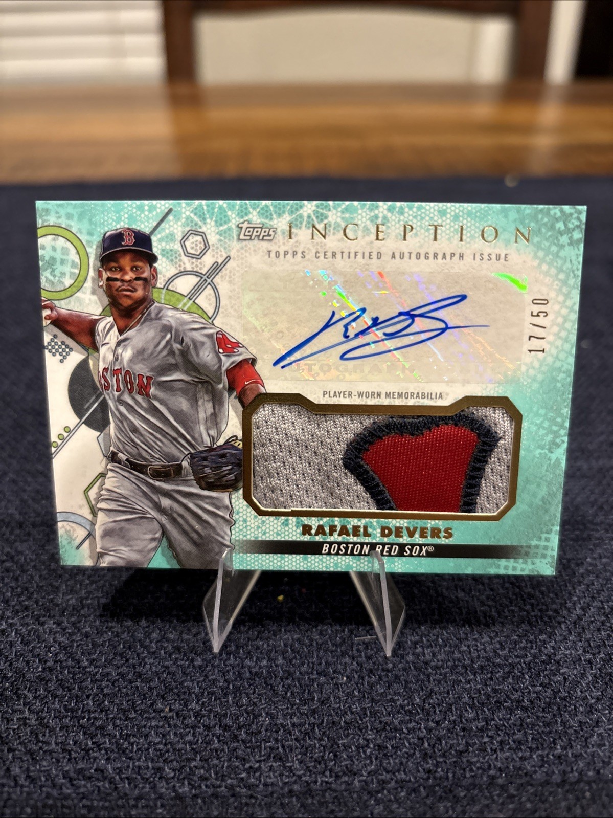 2022 Topps Inception - Inception Autograph Patch Rafael Devers #IAP-RD Aqua /50