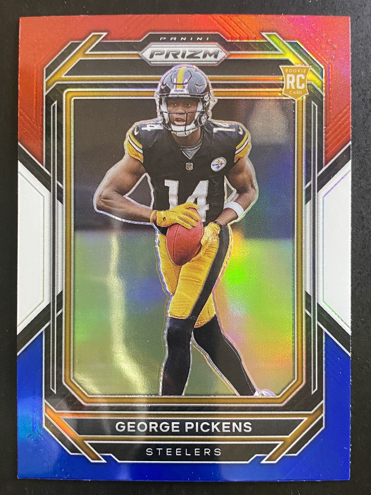 George Pickens 2022 Panini Prizm Red White and Blue Pittsburgh Steelers #329