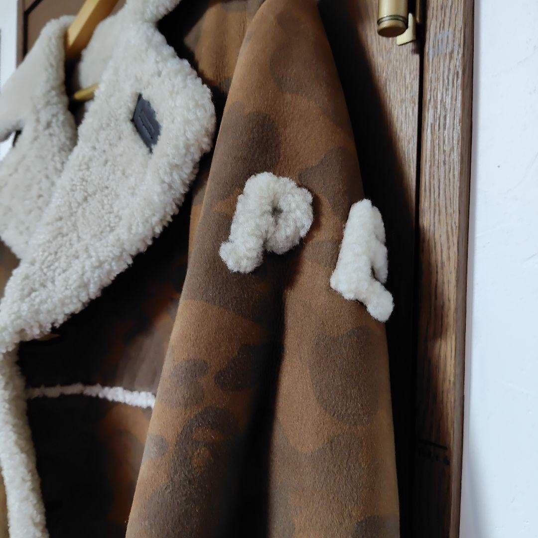 A Bathing Ape Bape x Ugg Mens Shearling Jacket Brown Camo Size L image 9