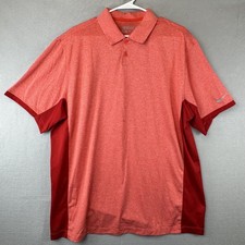 Nike Golf Dri-FIT Polo Mesh Shirt Mens XL Red Tour Performance Short Sleeve Golf
