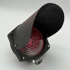 Vintage Uss Cast Iron Railroad Signal Light Red Fresnel Lens Snow Hood 49127