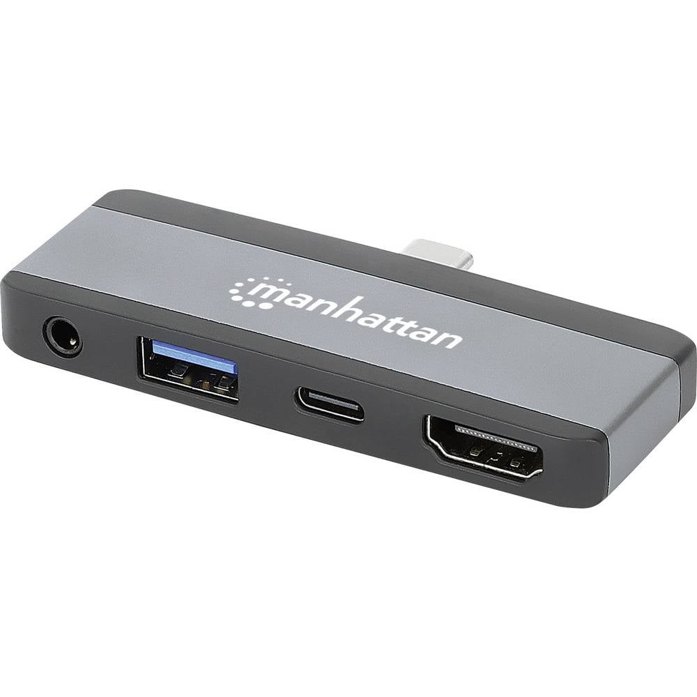 Dock USB-C 4-en-1 Manhattan convertisseur HDMI 4K et recharge Power Delivery